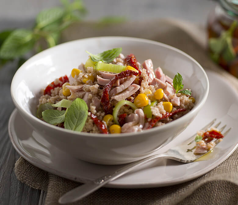 Couscous with Tuna, Dried Tomatoes and Corn