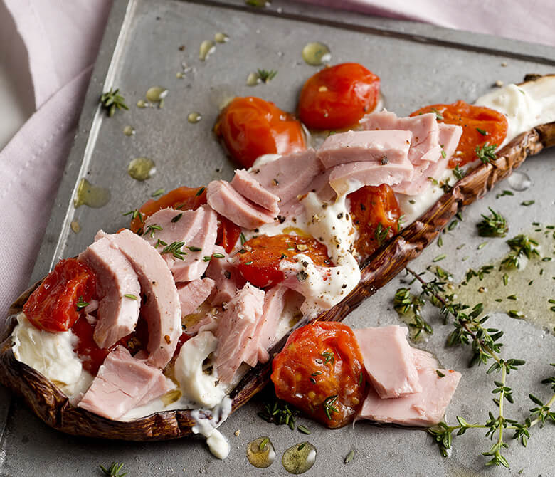 Tuna with Eggplants Roasted with Thyme