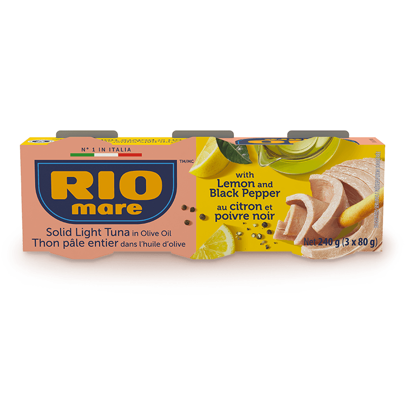 rio mare - Thon pâle entier dans l’huile d’olive au citron et poivre noir