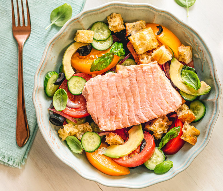 Salmon Panzanella Salad